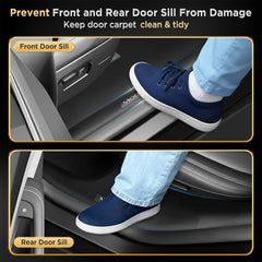 QINQINTU carbon fiber look door sill guard on Tesla Model Y Juniper