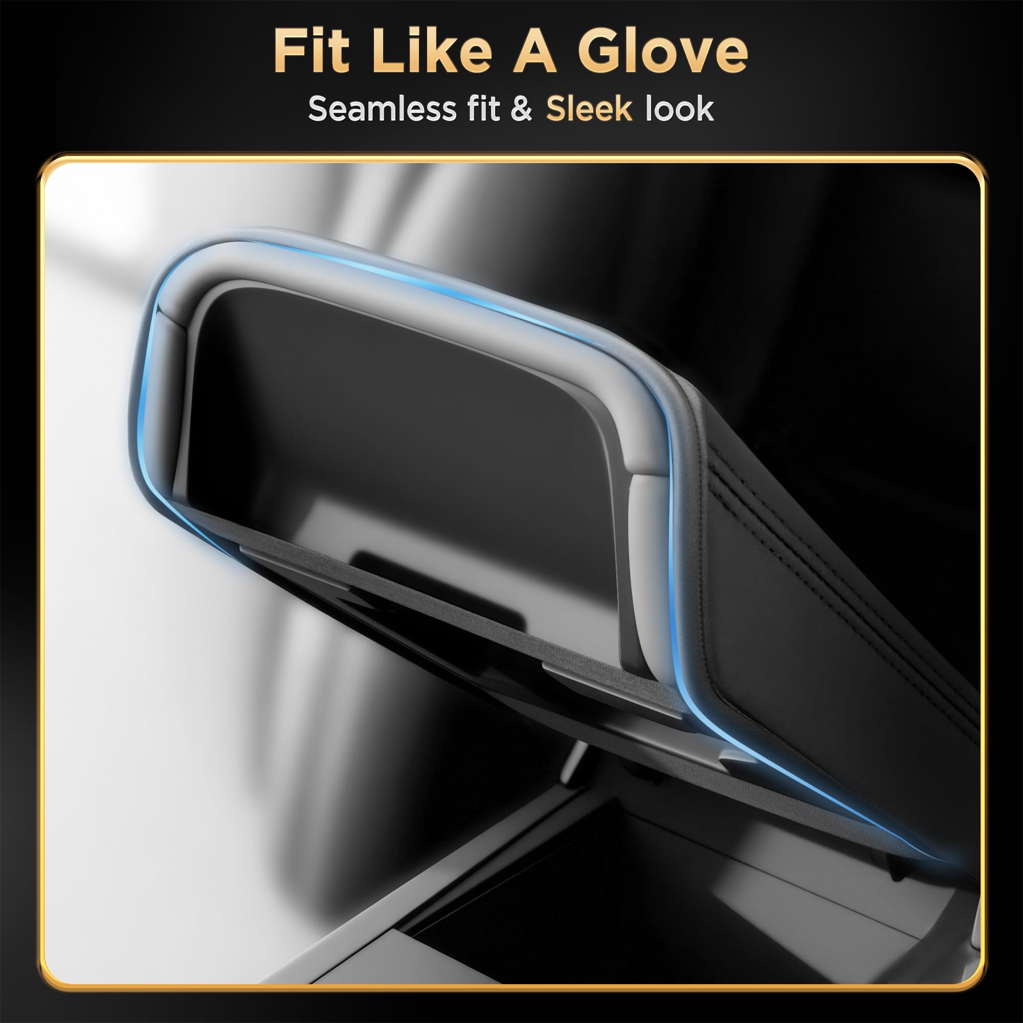 QINQINTU center-console cover close-up stitching adds luxury and durability.