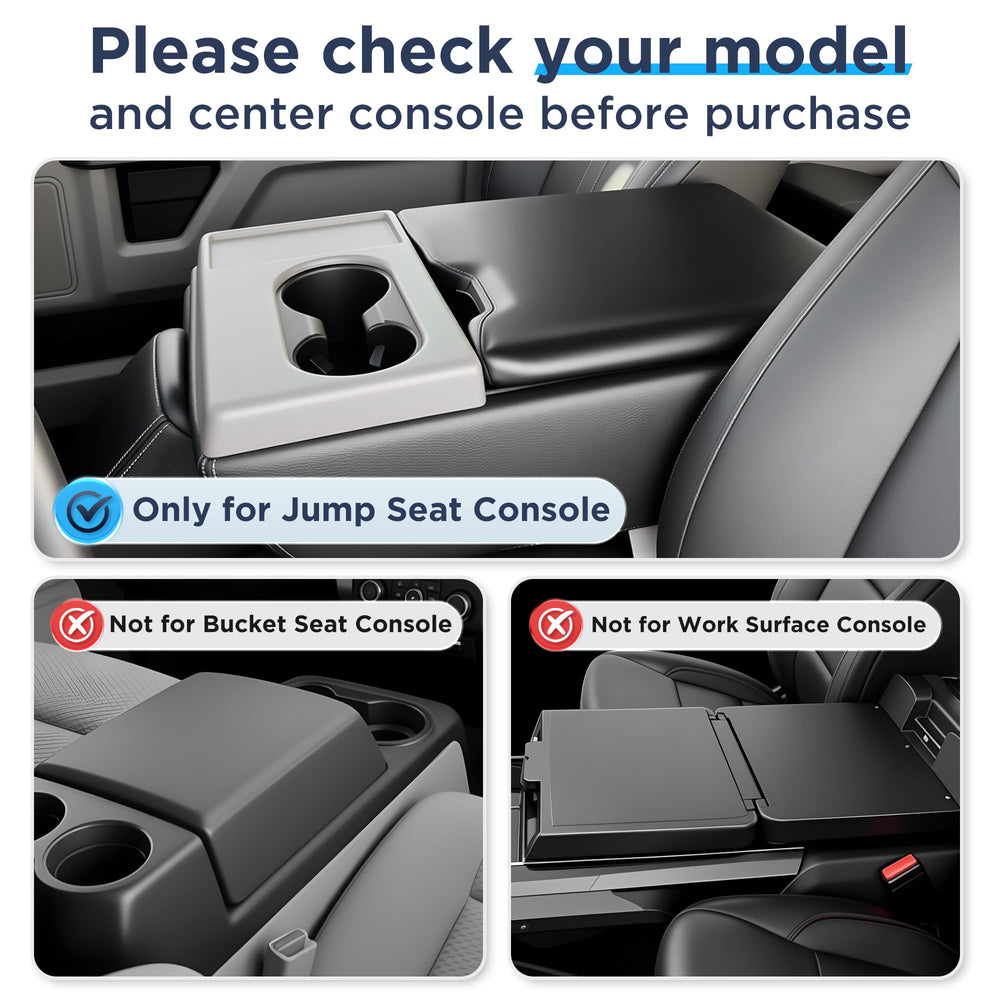 QINQINTU F-Series center console tray fits Ford F-Series jump seat models for tidy storage.