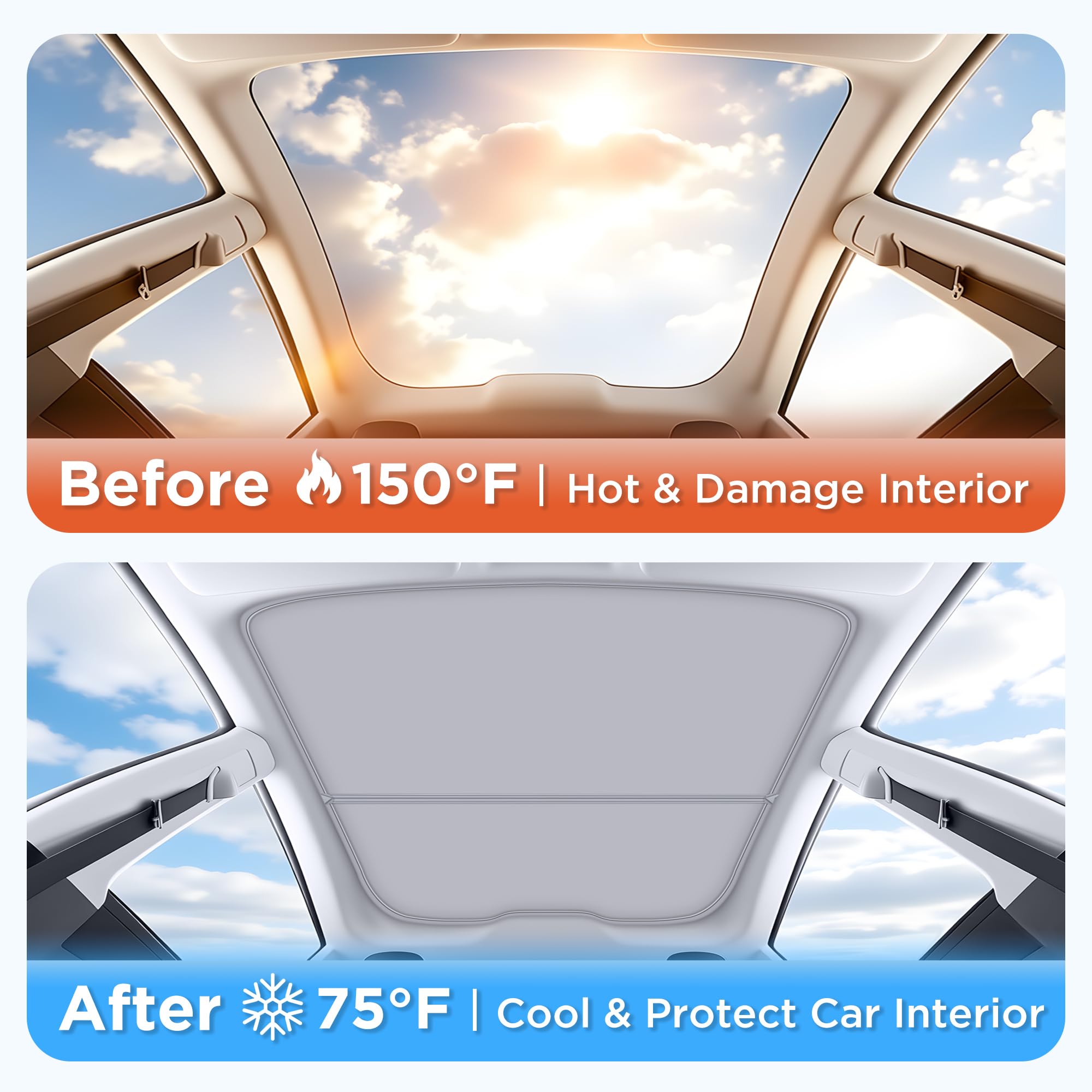 QINQINTU sunshade interior cooling for a cooler Model Y cabin