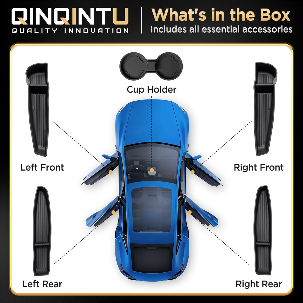 QINQINTU cup holder liner for Model Y Juniper, protects interior and simplifies cleaning.