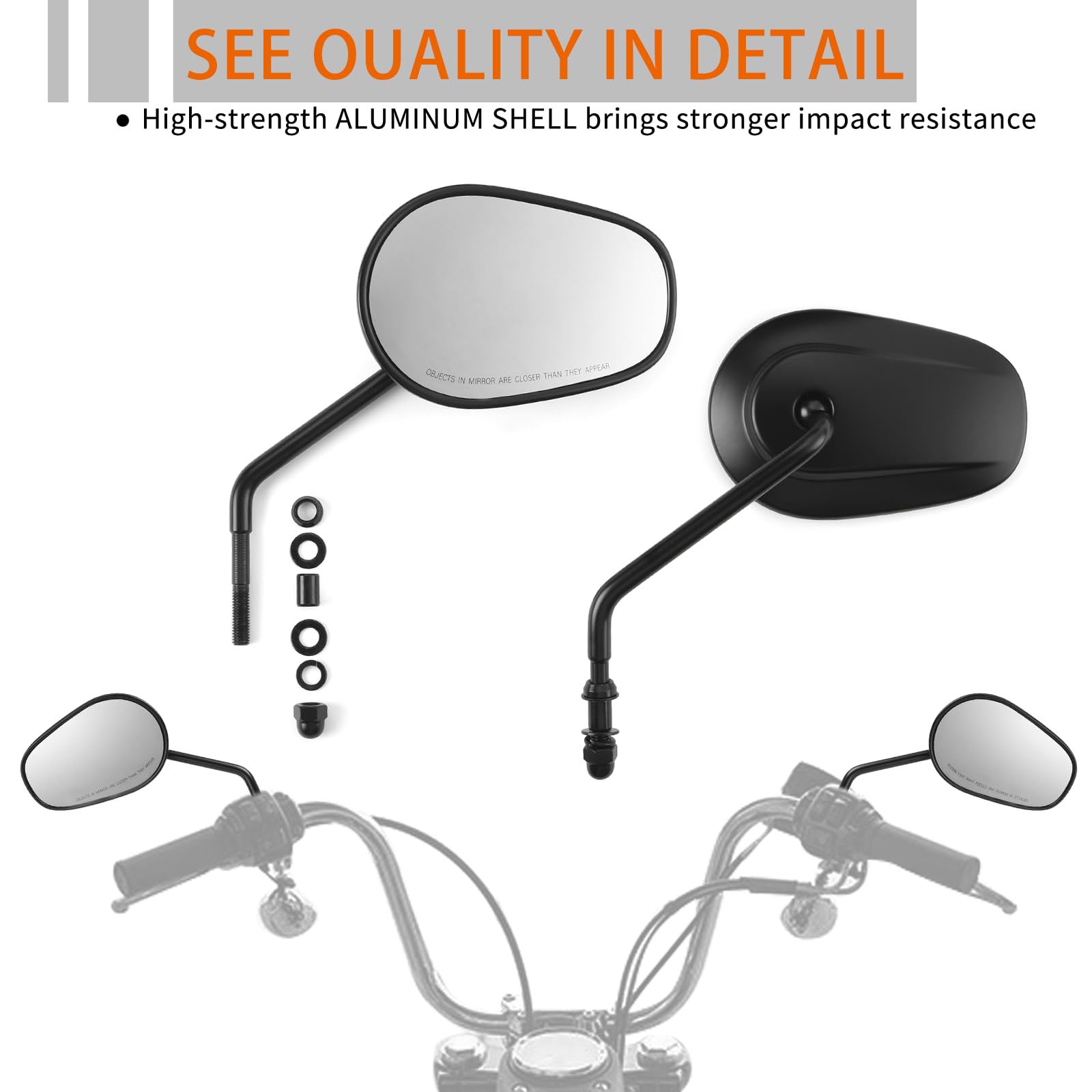 QIONGWEN wider view mirror for better traffic monitoring