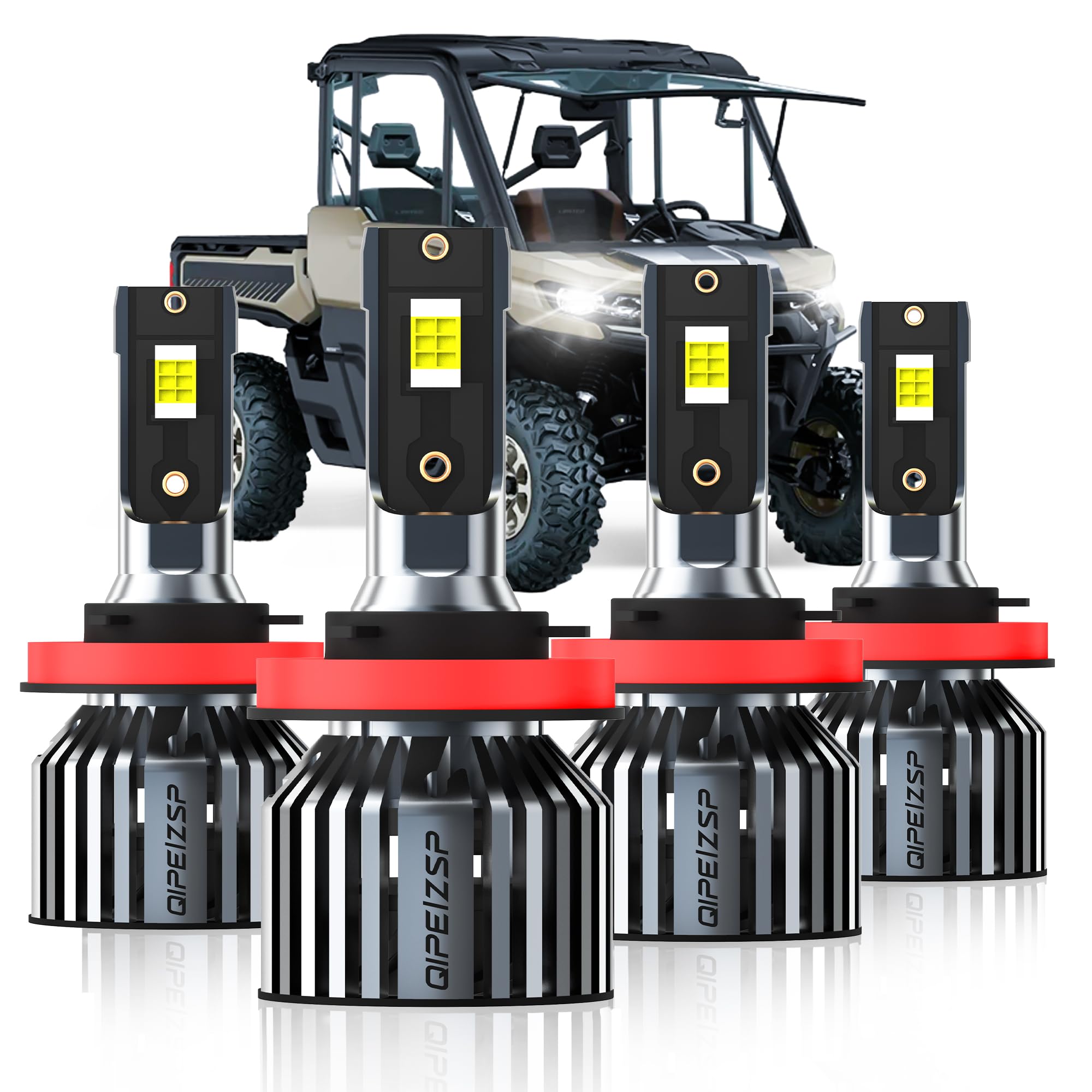QIPEIZSP Defender front view bulbs 6000K brightness for clear nighttime visibility