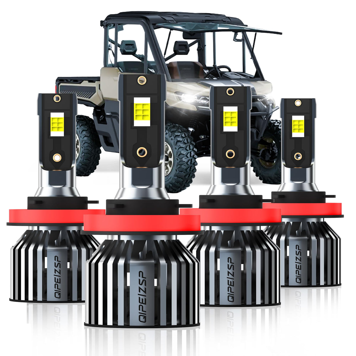 QIPEIZSP Defender front view bulbs 6000K brightness for clear nighttime visibility