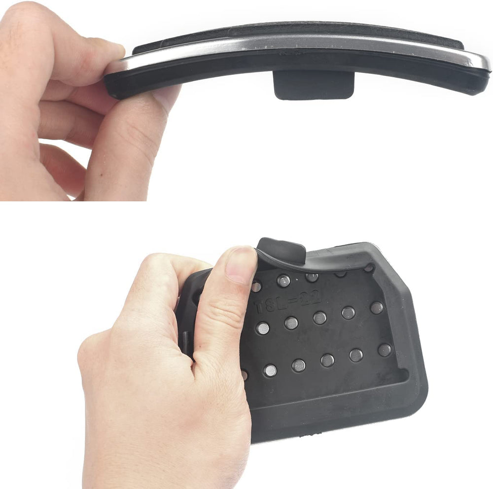 QIRUIMY pedal backs use rubber backing for flexible, secure attachment.