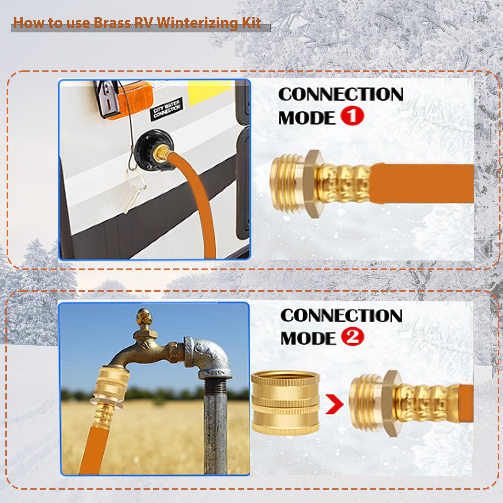 QiuLovesYT Brass RV Winterizing Kit quick plug enables fast, secure connections