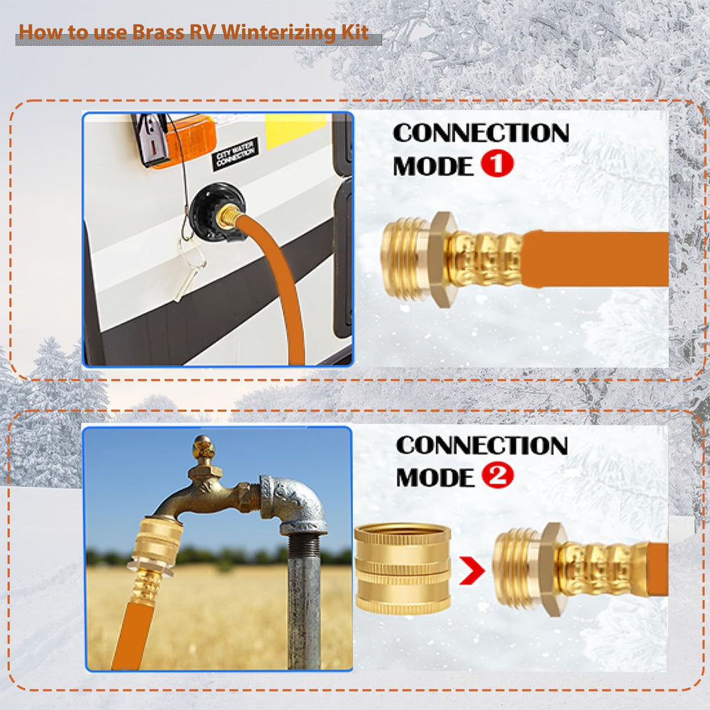 QiuLovesYT Brass RV Winterizing Kit quick plug enables fast, secure connections