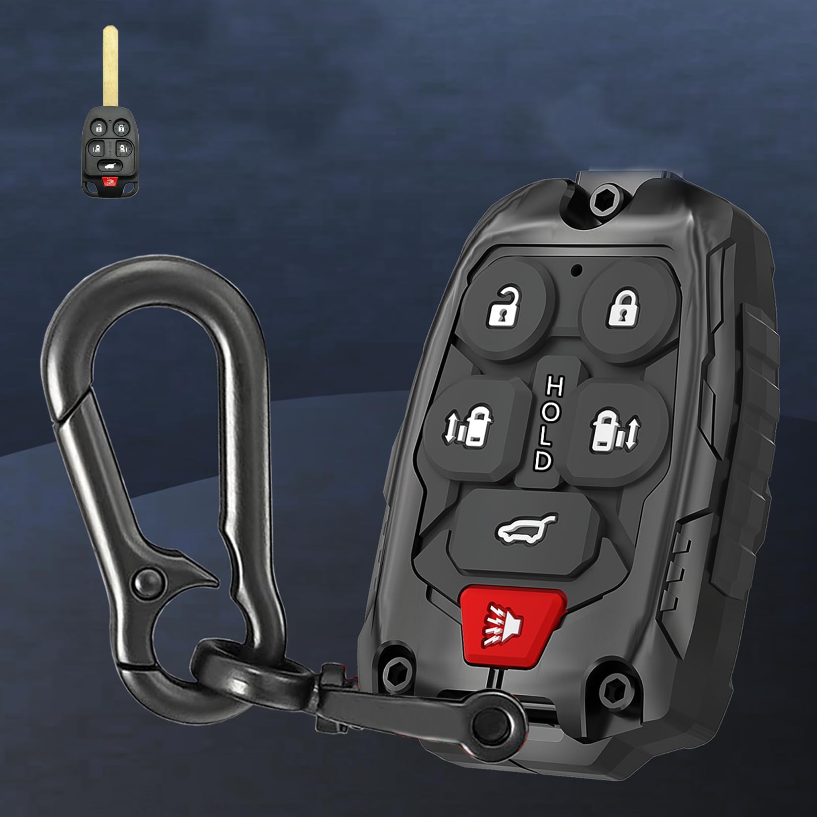 QIXIUBIA Honda Odyssey key-shell black offers durable protection and secure fit.