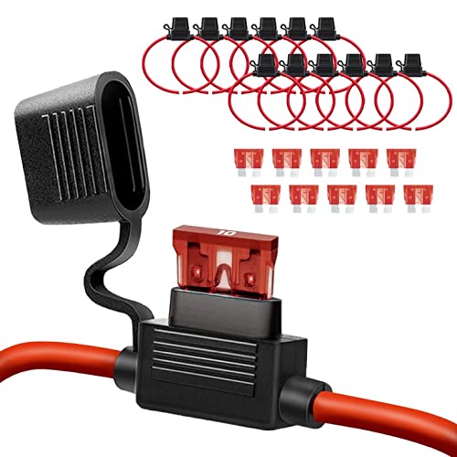 Qizpcer inline fuse holder 12V 10A with weatherproof features for rugged wiring.