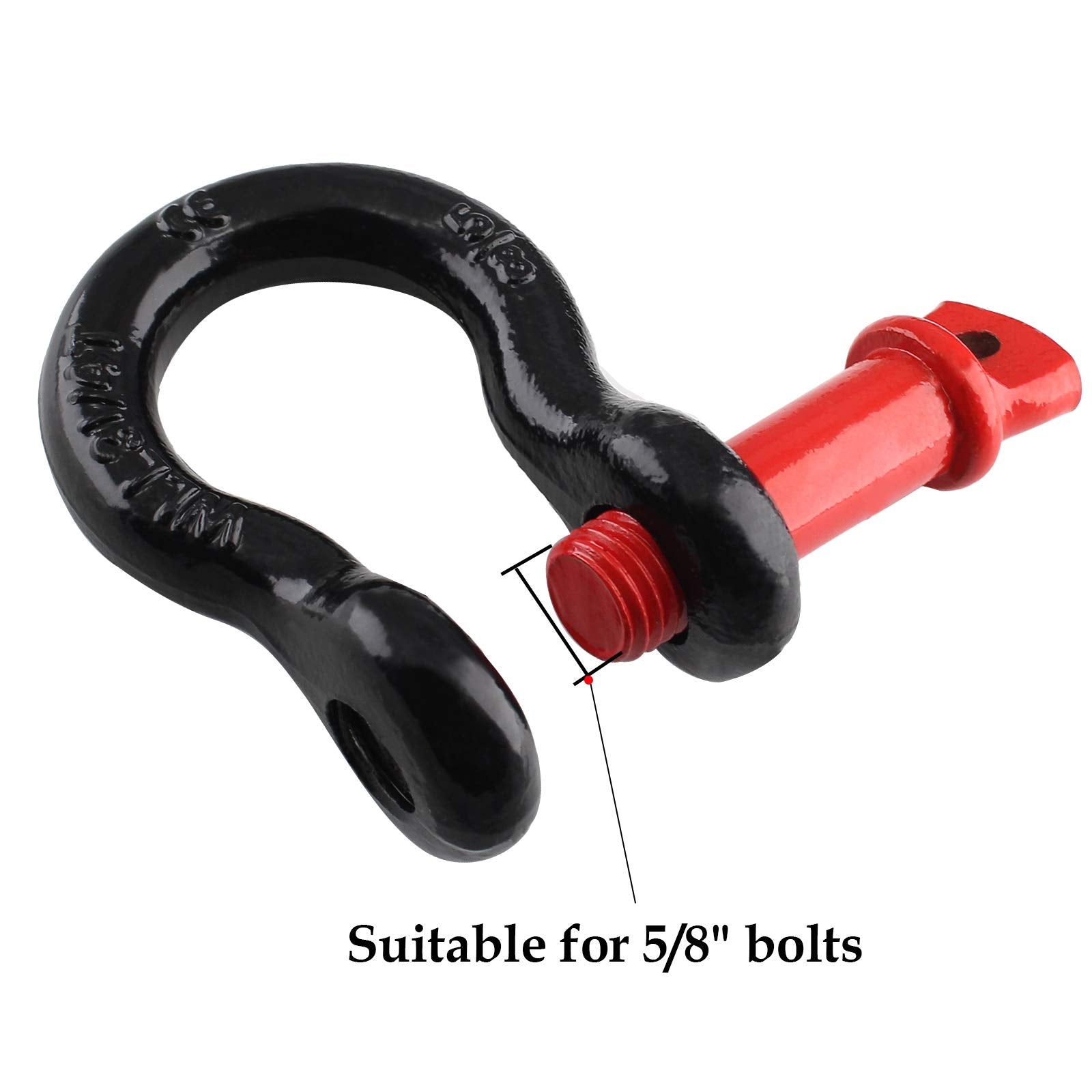 Qjaiune D ring shackle with 3.25 ton working capacity for recovery