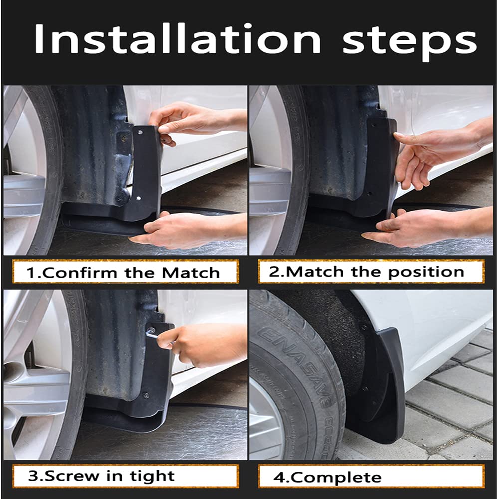 QKUDNGHY Corolla mudguard hardware set supports easy installation.
