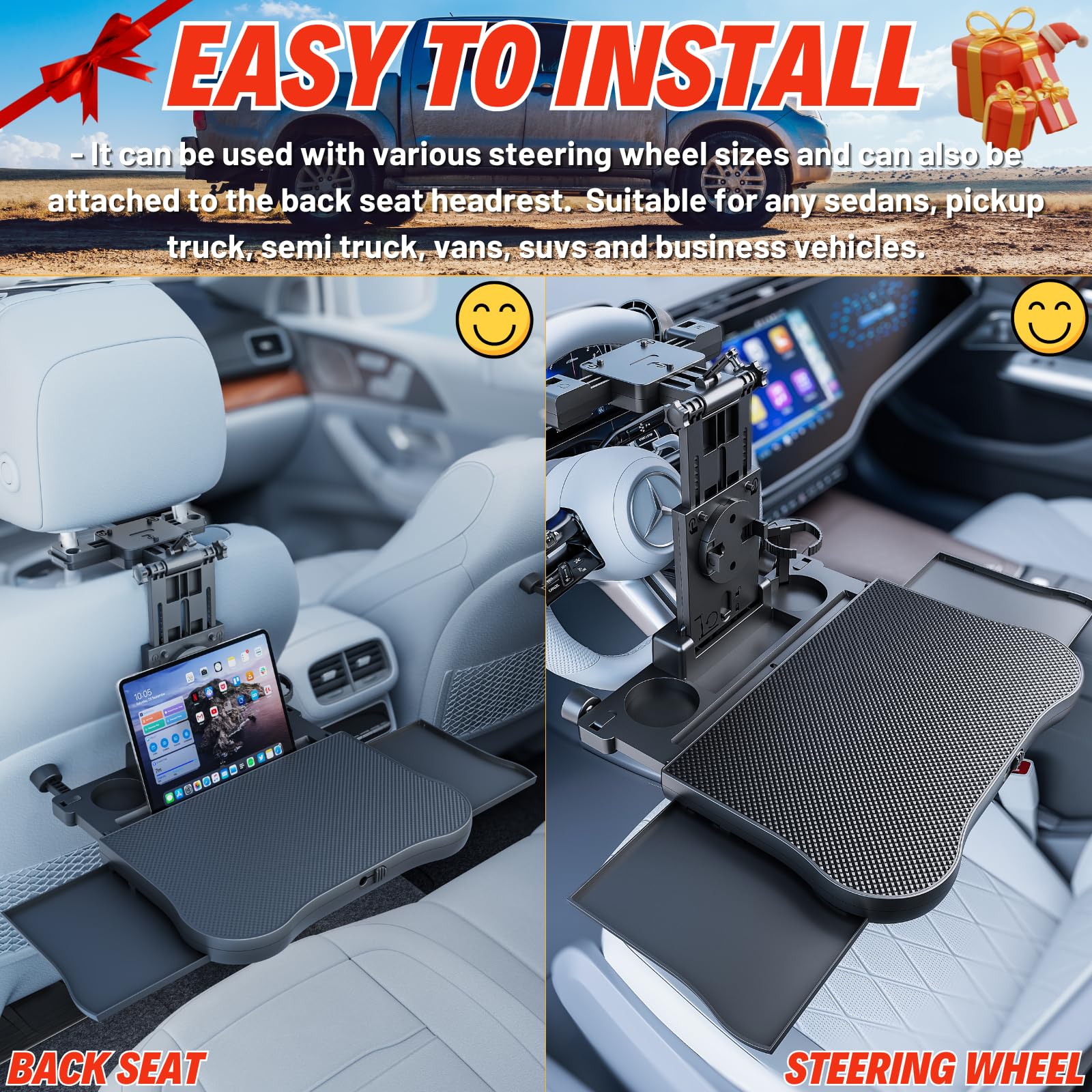 QLHSHOP 360-degree rotating phone holder for hands-free viewing in car trips