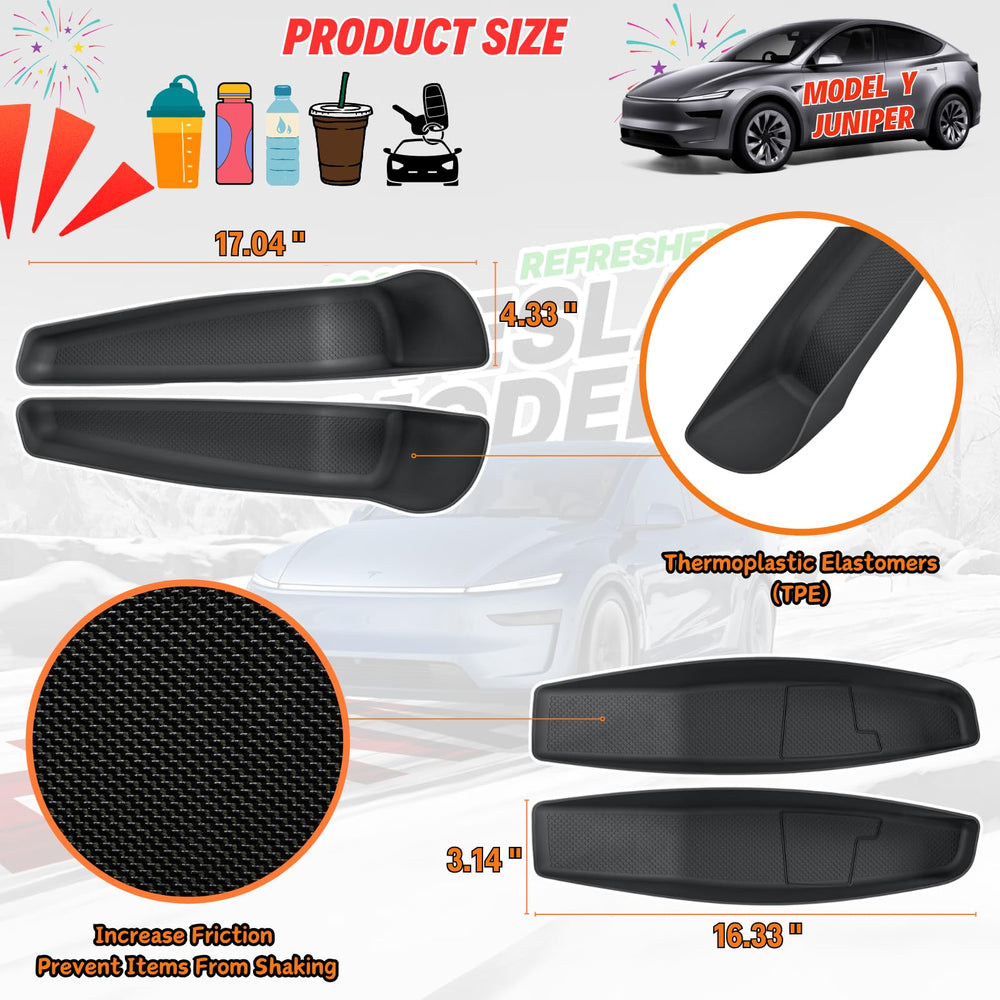 Qlhshop black TPE interior protection blends with Model Y Juniper interior.