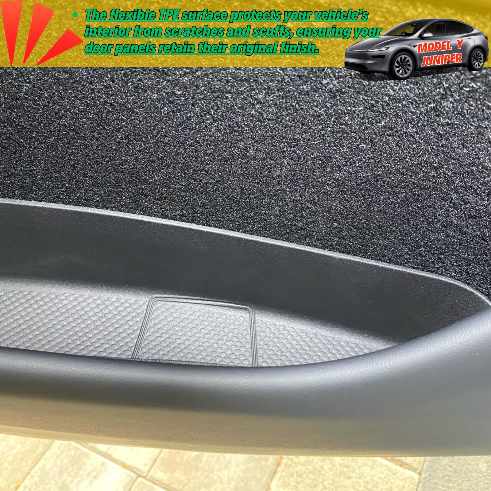 Qlhshop door pocket liner closeup shows durable TPE material and fit.