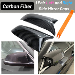 QLHShop M Sport carbon fiber mirror cap gloss finish enhances BMW exterior.