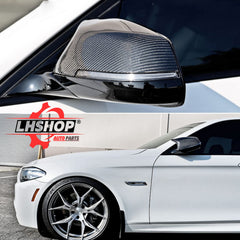 QLHShop M Sport carbon fiber mirror cap right adds aerodynamic flair and protection.