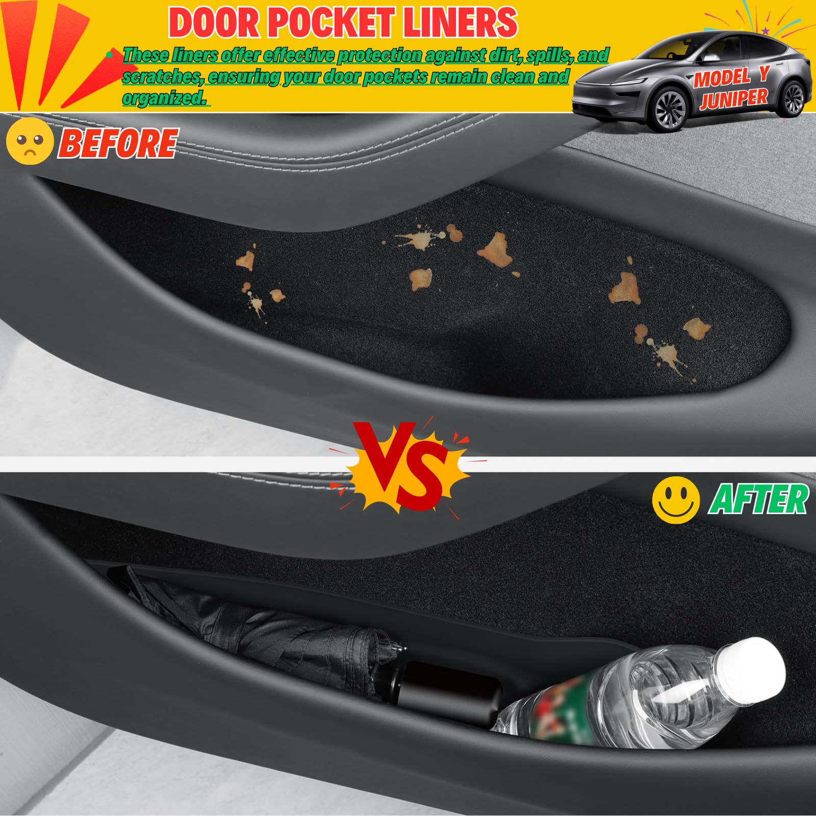 Qlhshop protection against spills demo highlights interior shield in door pocket.
