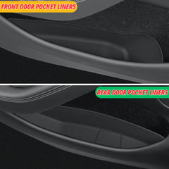Qlhshop rear door pocket liner for Tesla Model Y keeps pockets tidy and protected.