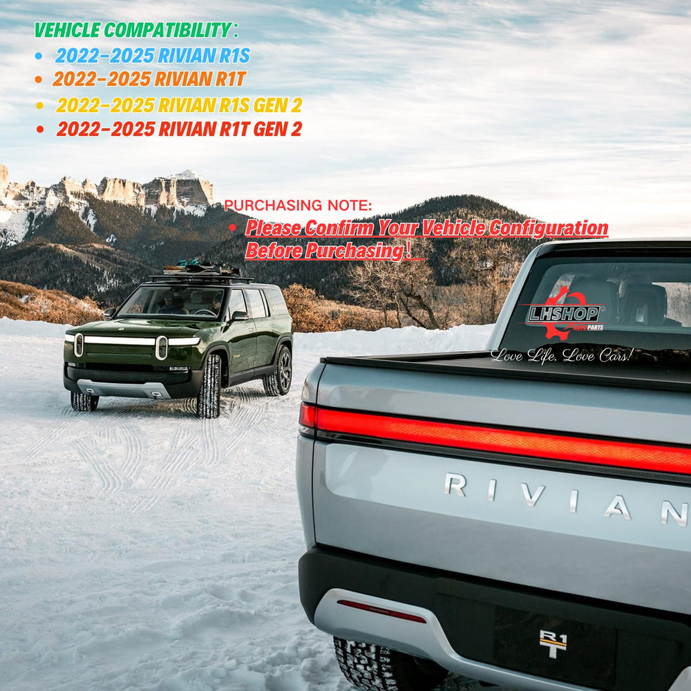 Qlhshop Rivian R1S black interior-matching tray blends with cabin.