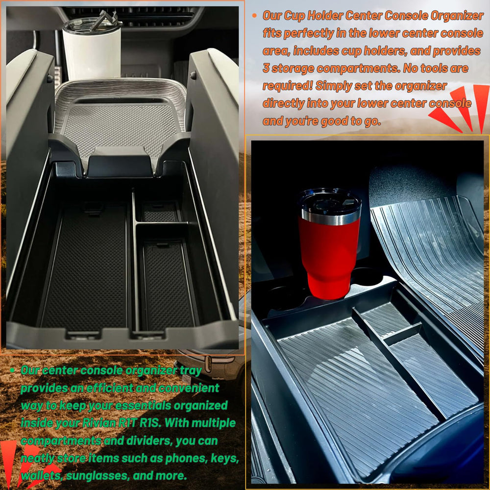 Qlhshop Rivian R1S anti-slip texture helps keep items in place.