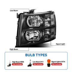 QLLUYTR Chevy Silverado 1500 front headlamp provides crisp illumination and reliable daytime visibility.