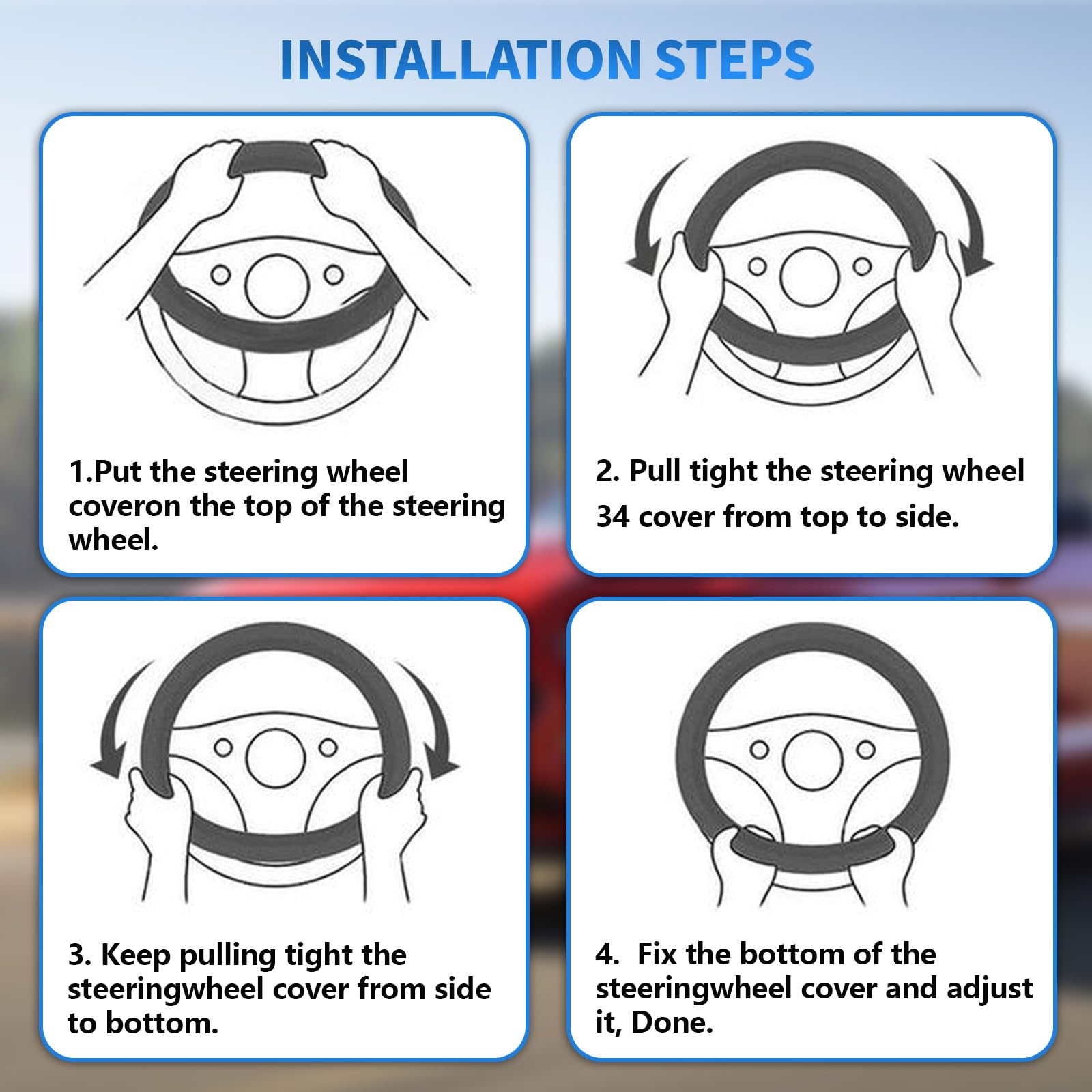 Clear installation guide with no tools required for a snug fit.
