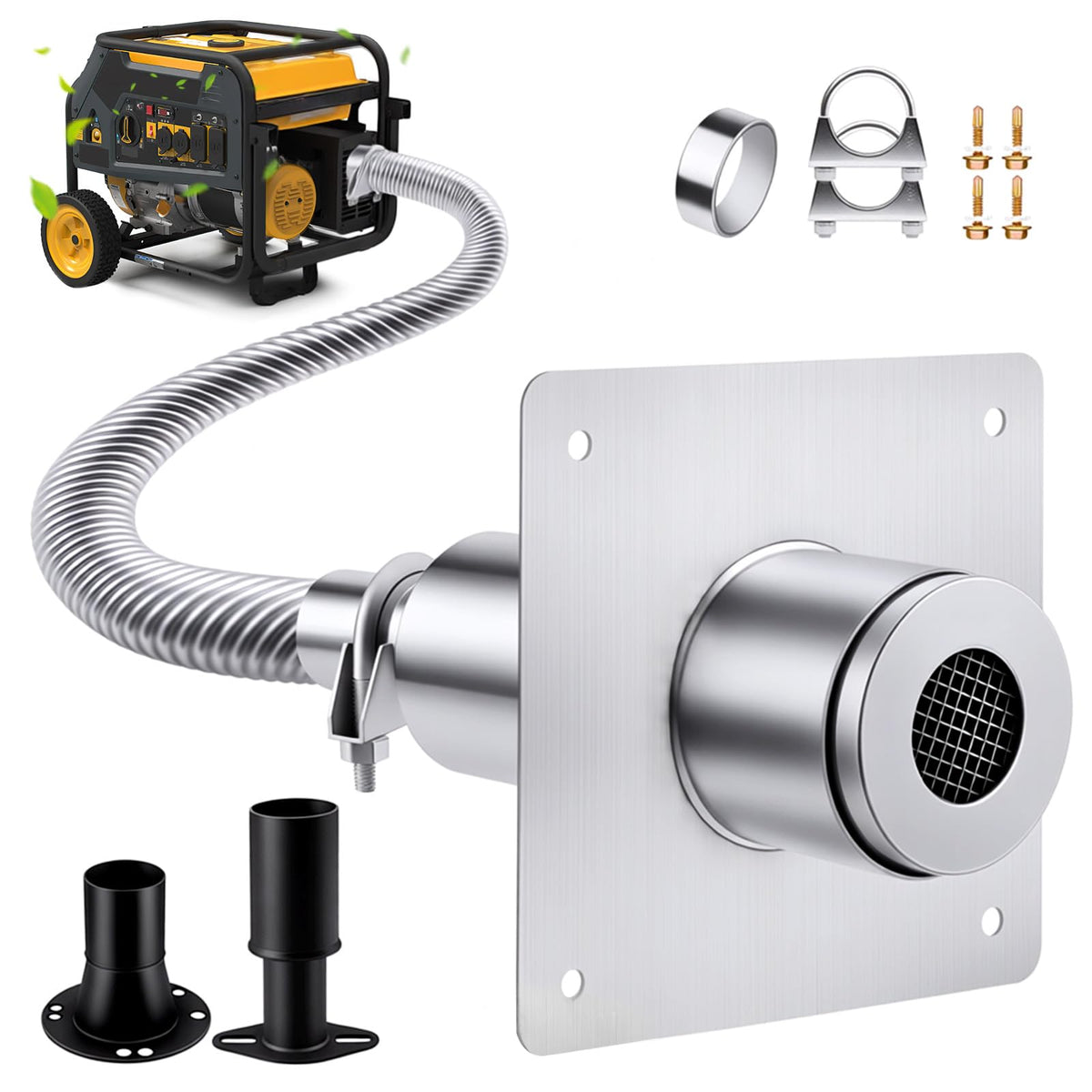 QLNGAS Exhaust Silencer Kit demonstrates universal fit for quieter generator operation