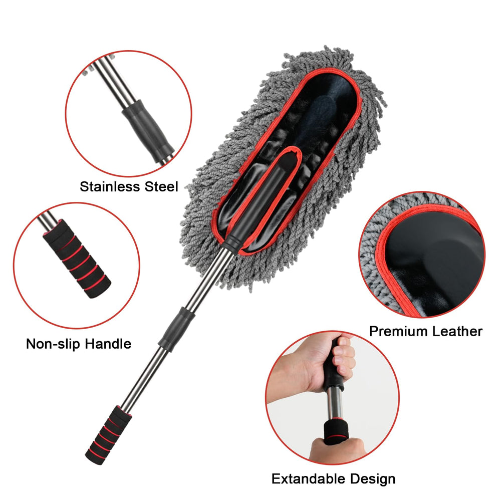 QLTUDN car duster extended reach to roof and windshield