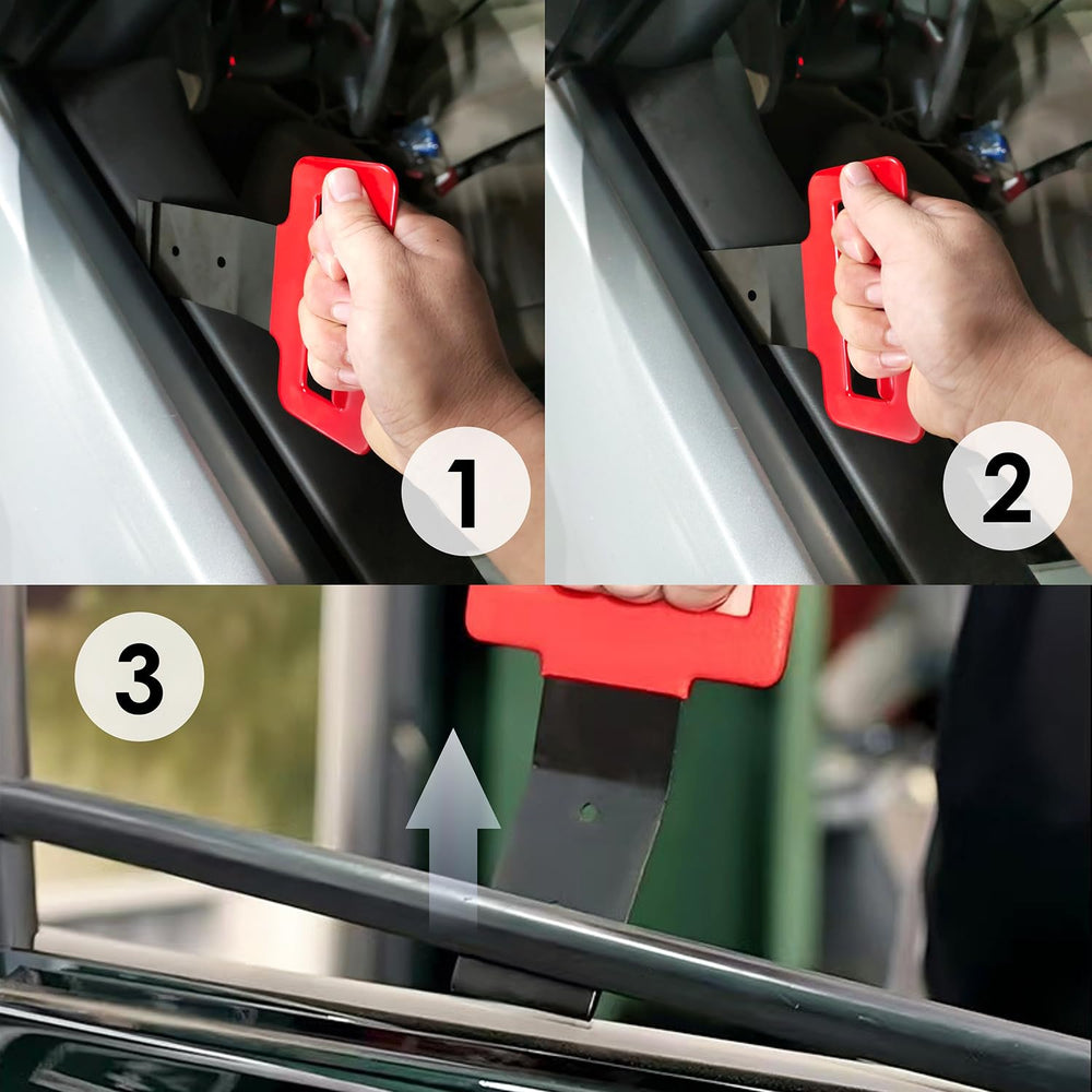 Ergonomic red soft-grip handle aids control during extended use.