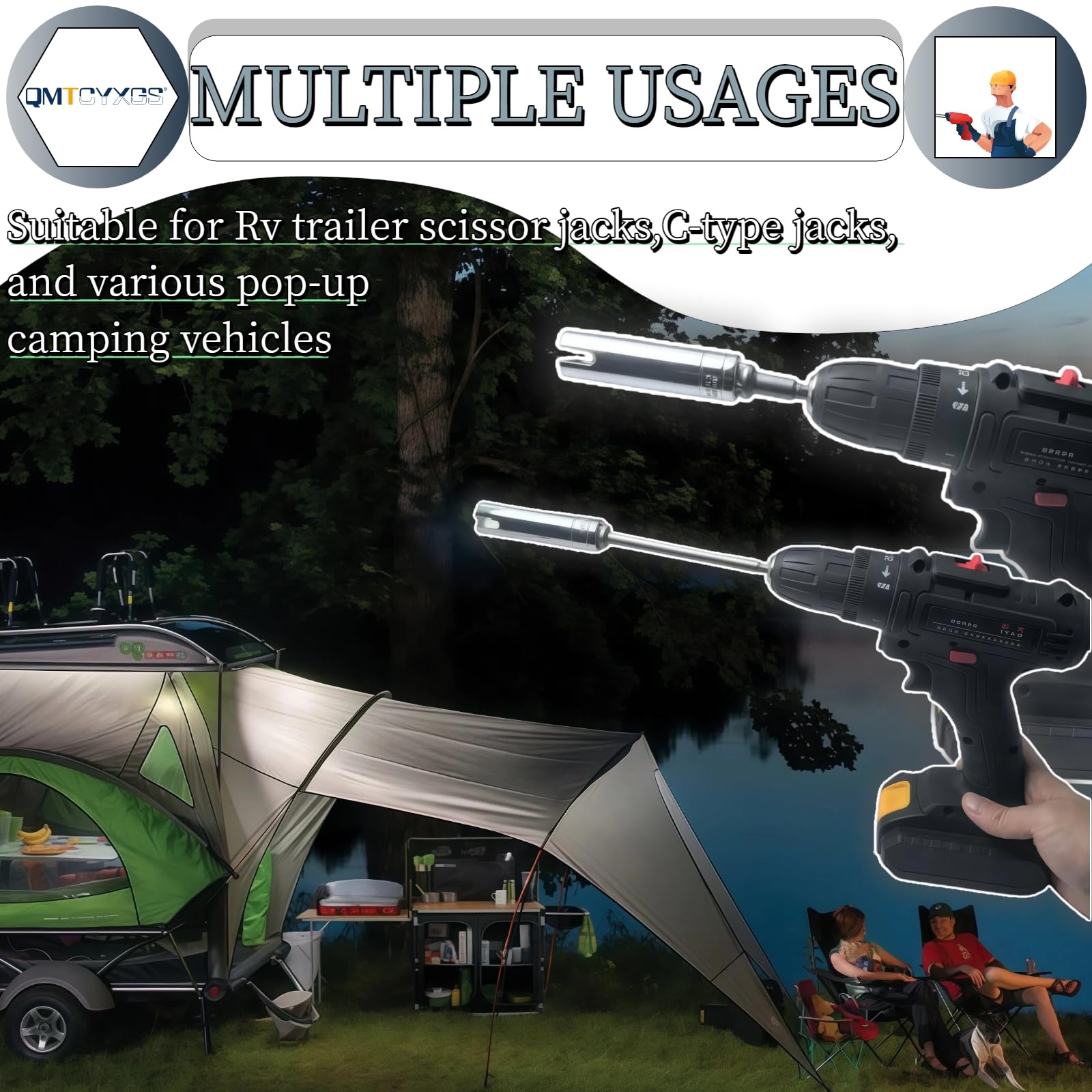 QMTCYXGS Secure T-slot lock ensures stable jack connection.