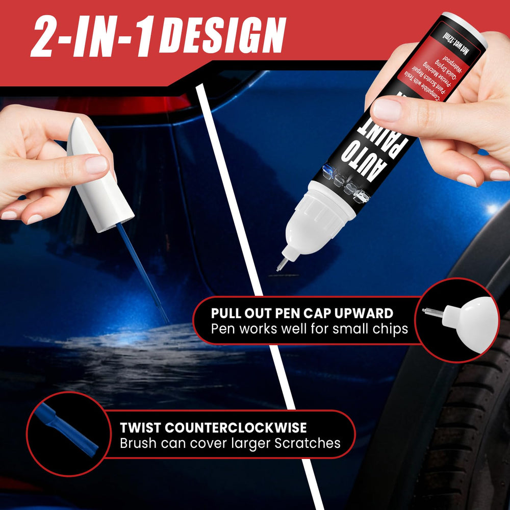Qnofuit 2-in-1 Scratch Repair Pen Deep Blue PPSB for larger Tesla scratches