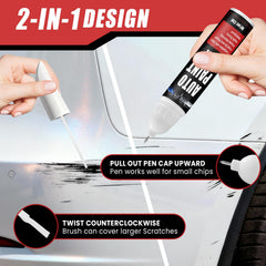 Qnofuit brush application on a larger scratch on a Tesla exterior.