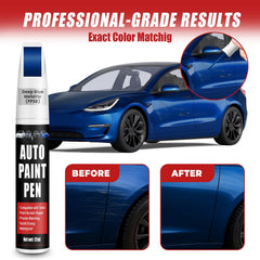 Qnofuit Deep Blue PPSB touch up paint on Tesla Model 3 chip to boost finish