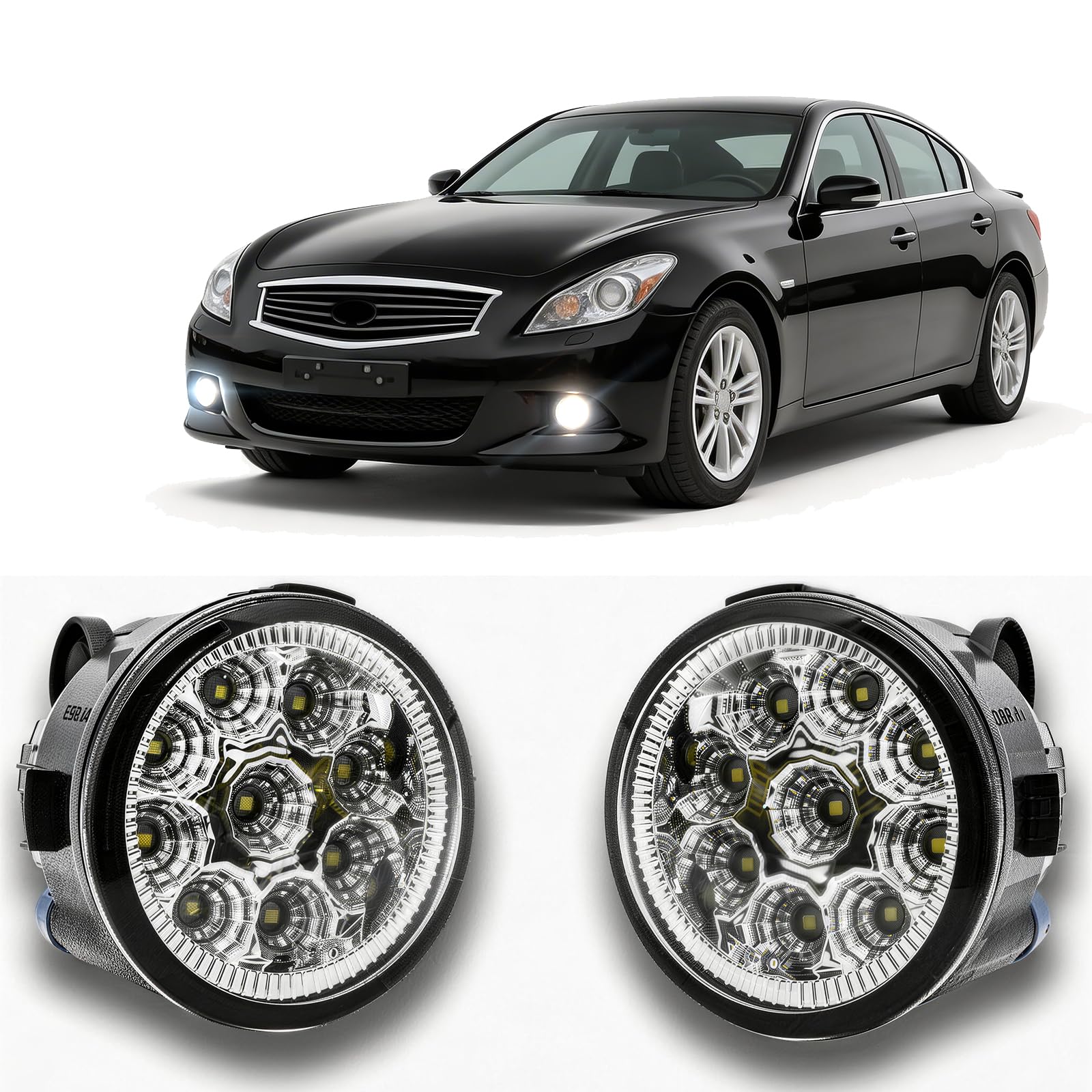 Qobsos LED fog light for Infiniti G37 front view improves nighttime visibility
