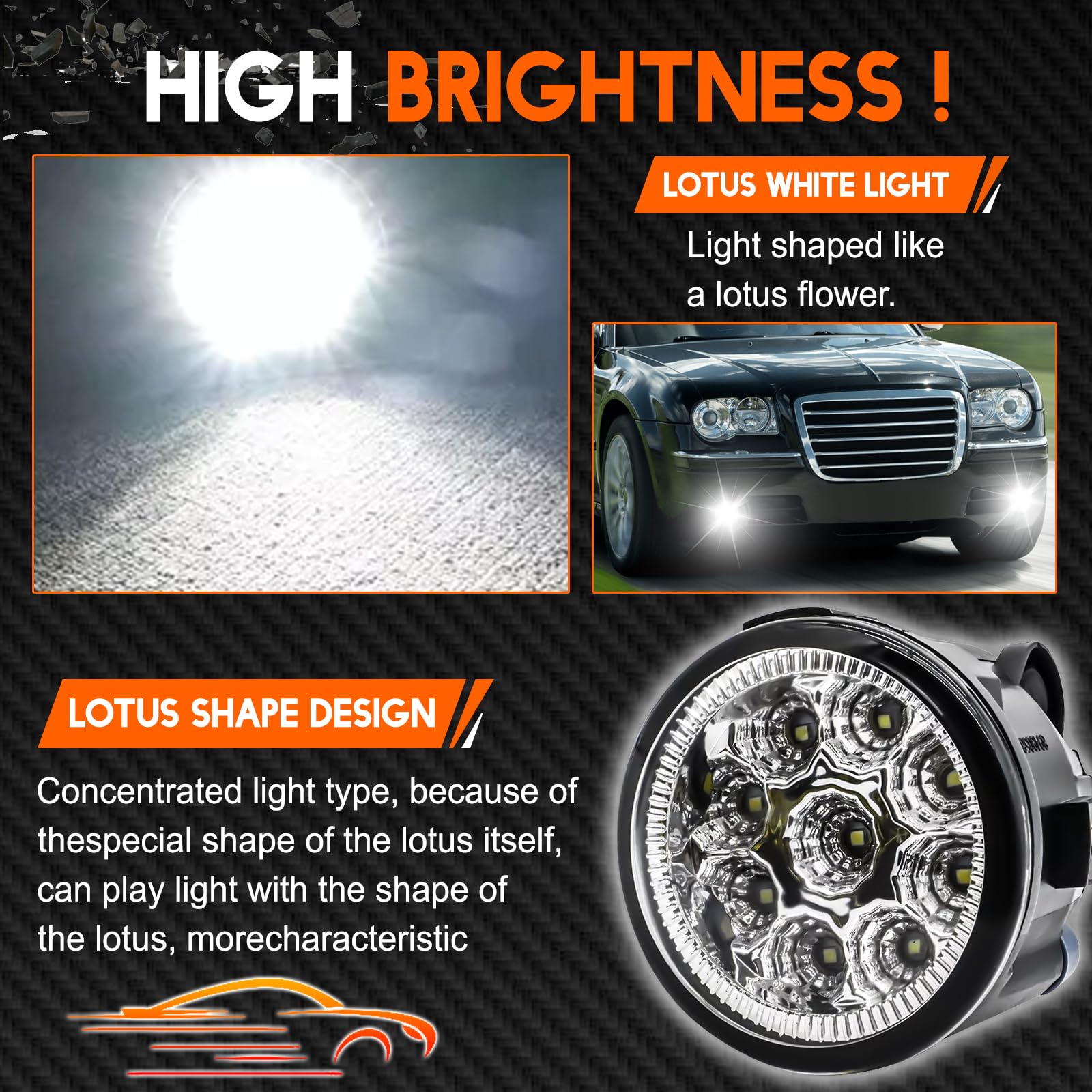 Qobsos wide-illumination fog light for Infiniti G37 increases beam reach