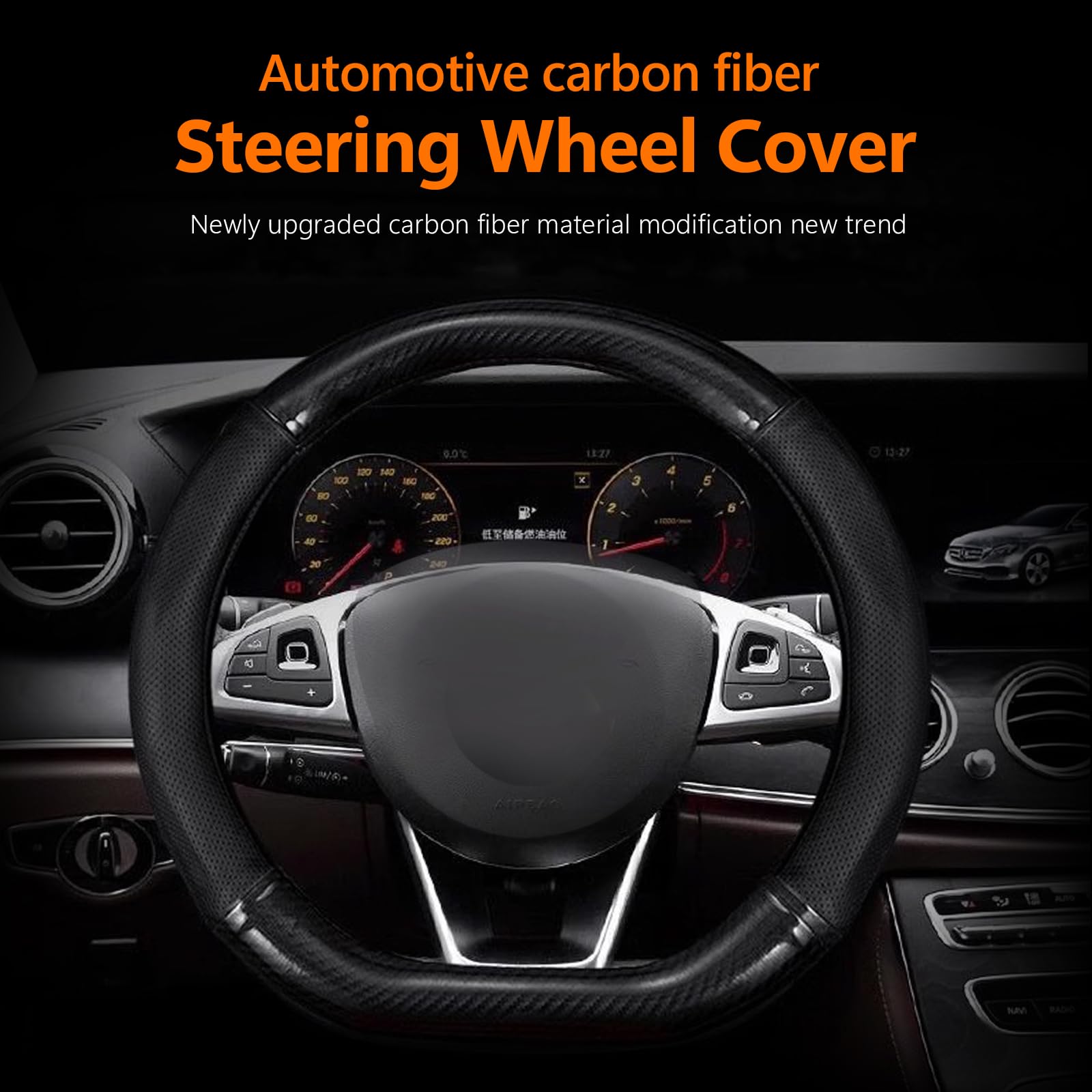 QODOLSI anti-slip rubber lining increases grip for safer steering.