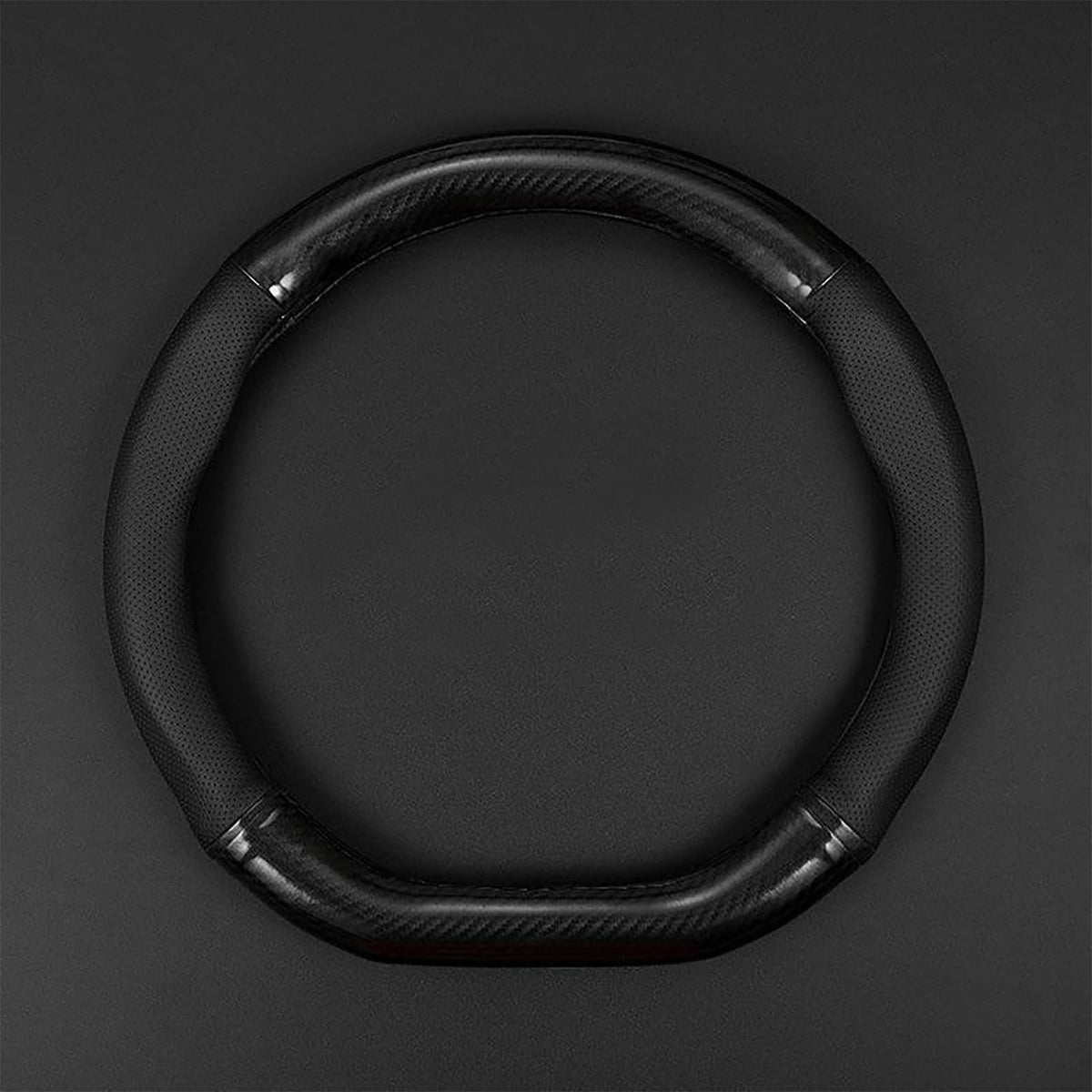 QODOLSI carbon fiber steering wheel cover highlights lightweight durability for daily driving.