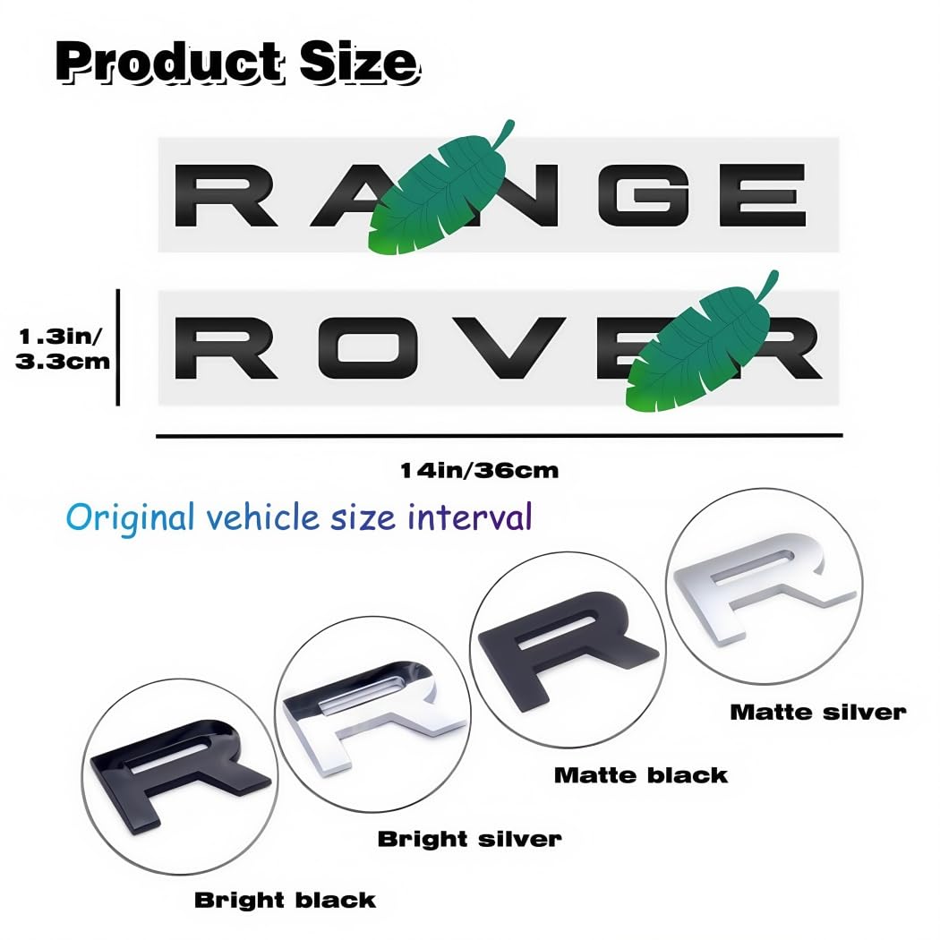 QOMAGO Range Rover emblem badge with durable ABS for long-lasting style.