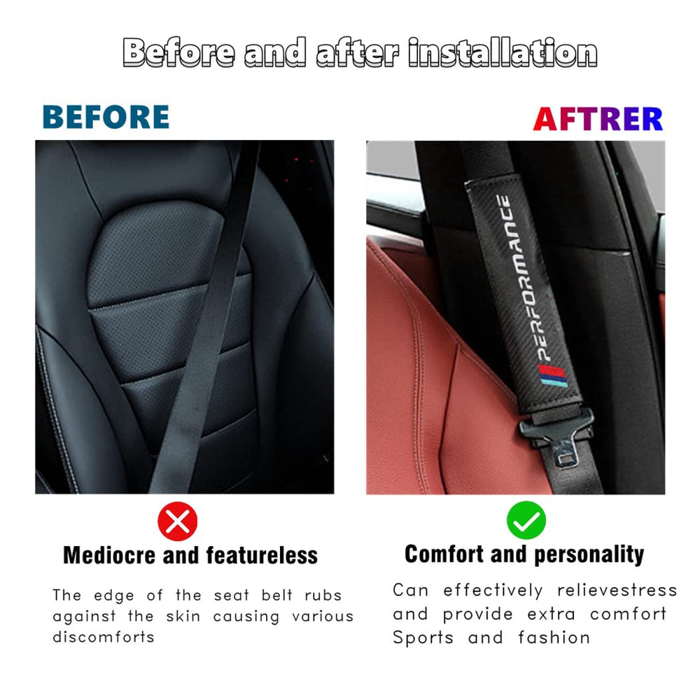 QOMAGO seat belt covers include two pieces for front and back seats.