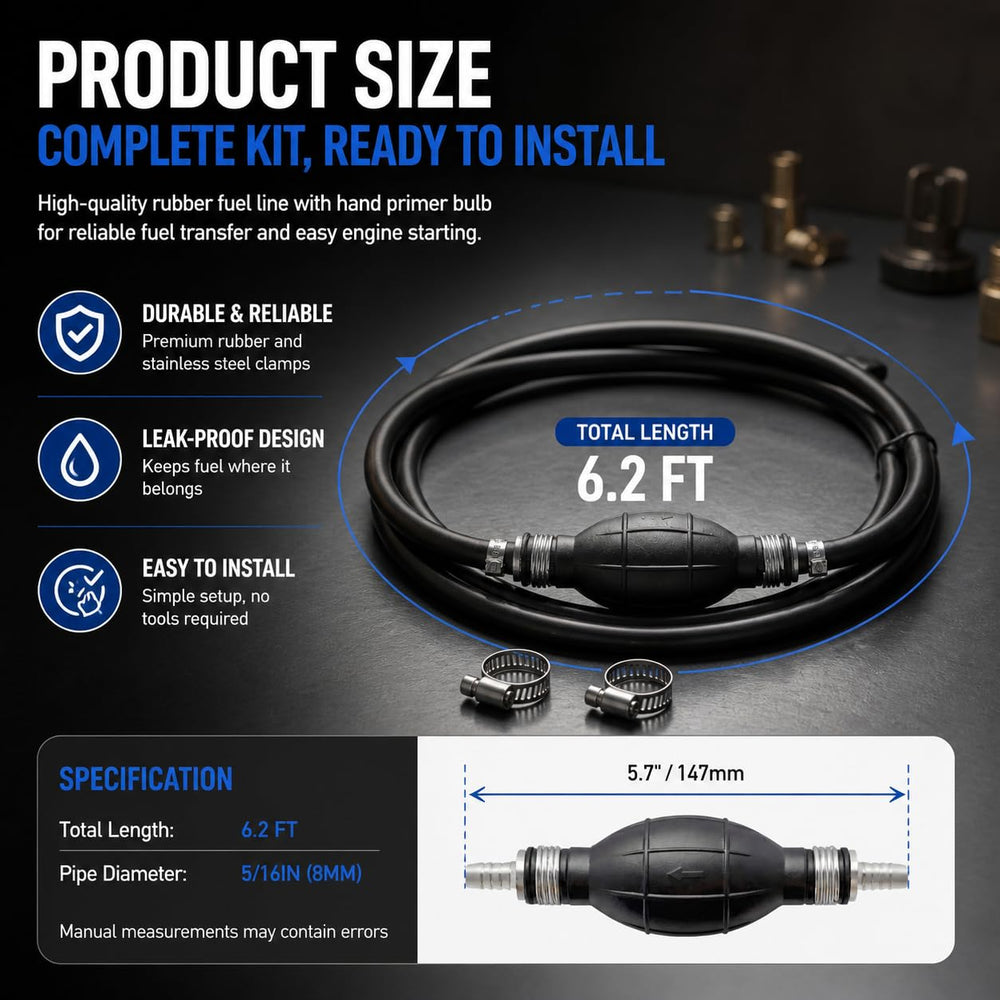 Qonsy fuel line inner diameter 5/16 inch for versatile connections