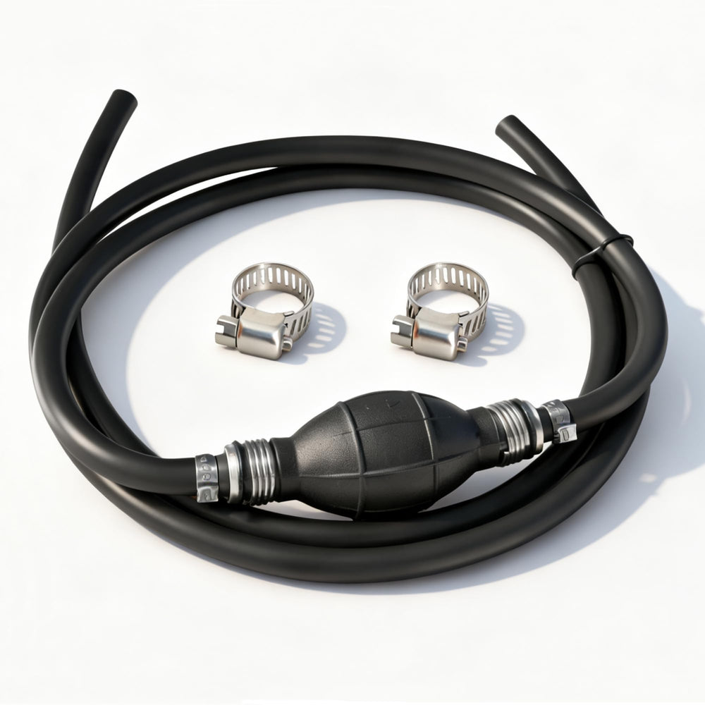 Qonsy universal fuel line with primer bulb for quick fuel transfer