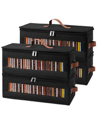 Qozary CD storage box with clear front window for quick collection visibility.