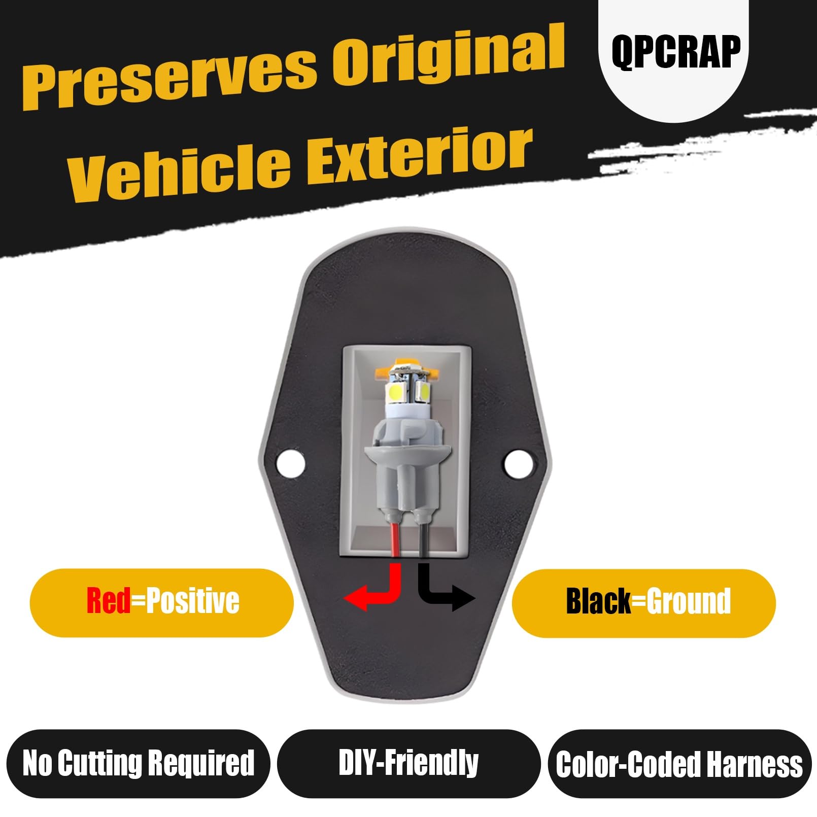 QPCRAP LED cab roof marker light rear angle with weatherproof design