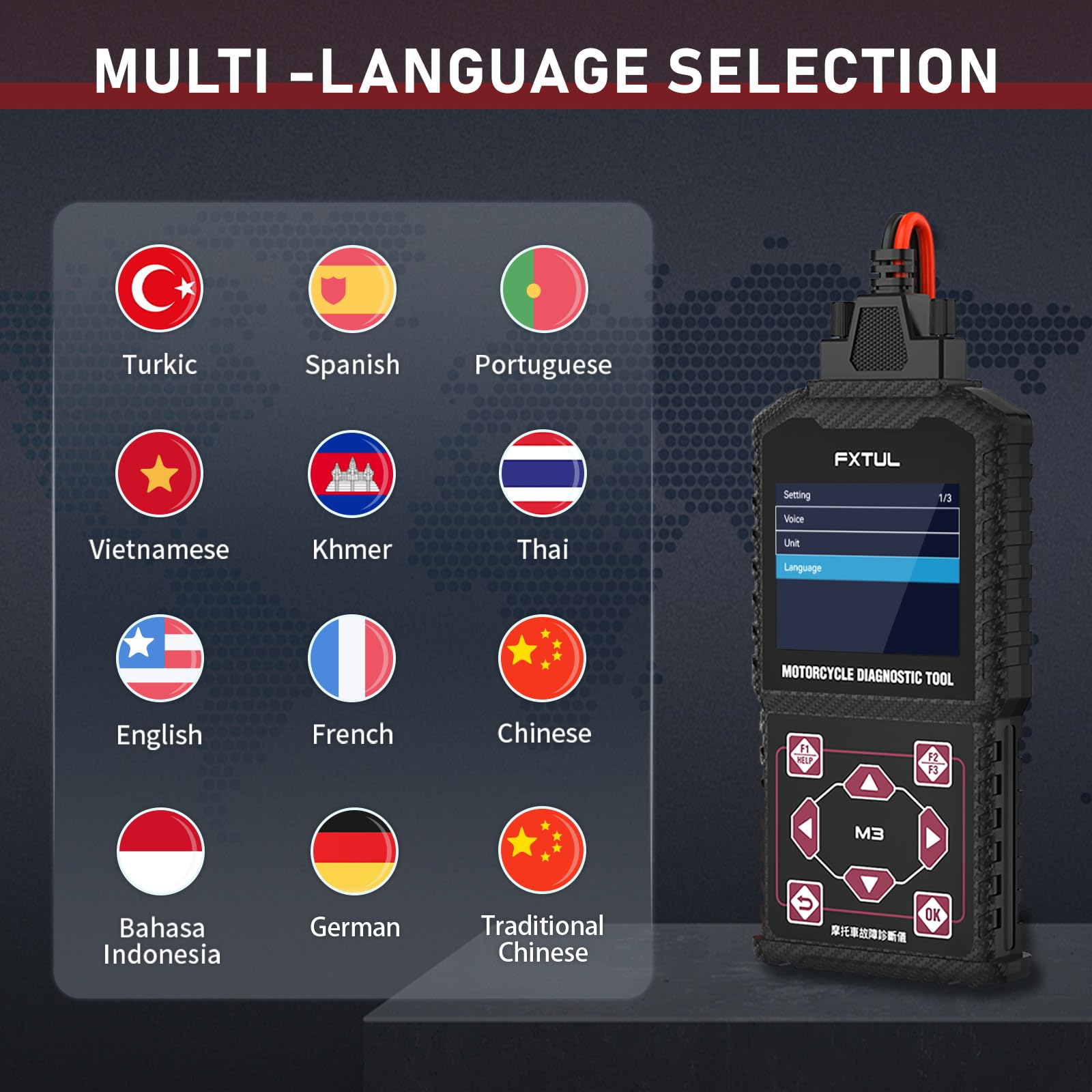 QPKING M3-A throttle reset supports idle regulation and throttle learning.