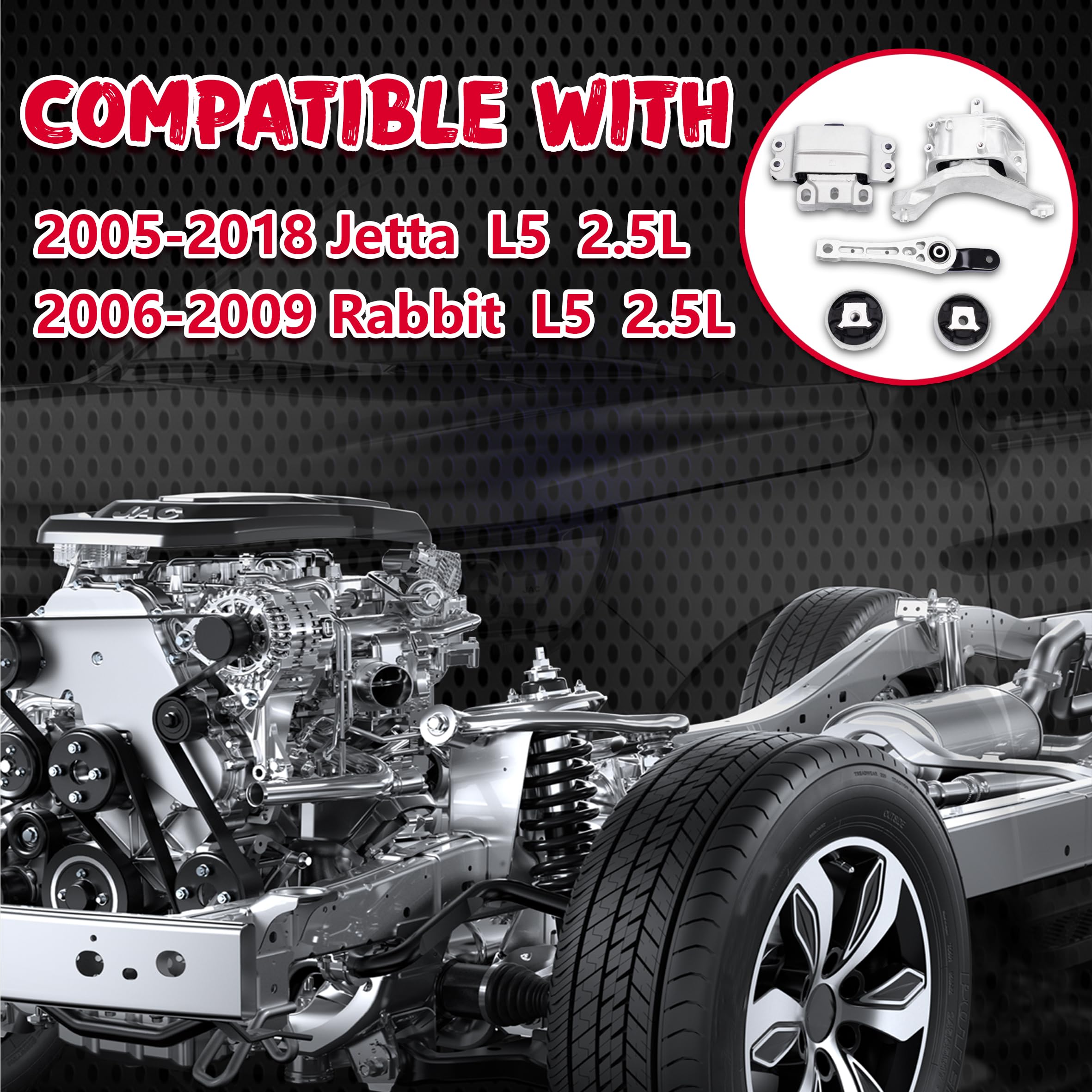 QRYIPPDM rear upper engine mount supports engine alignment under load in Jetta