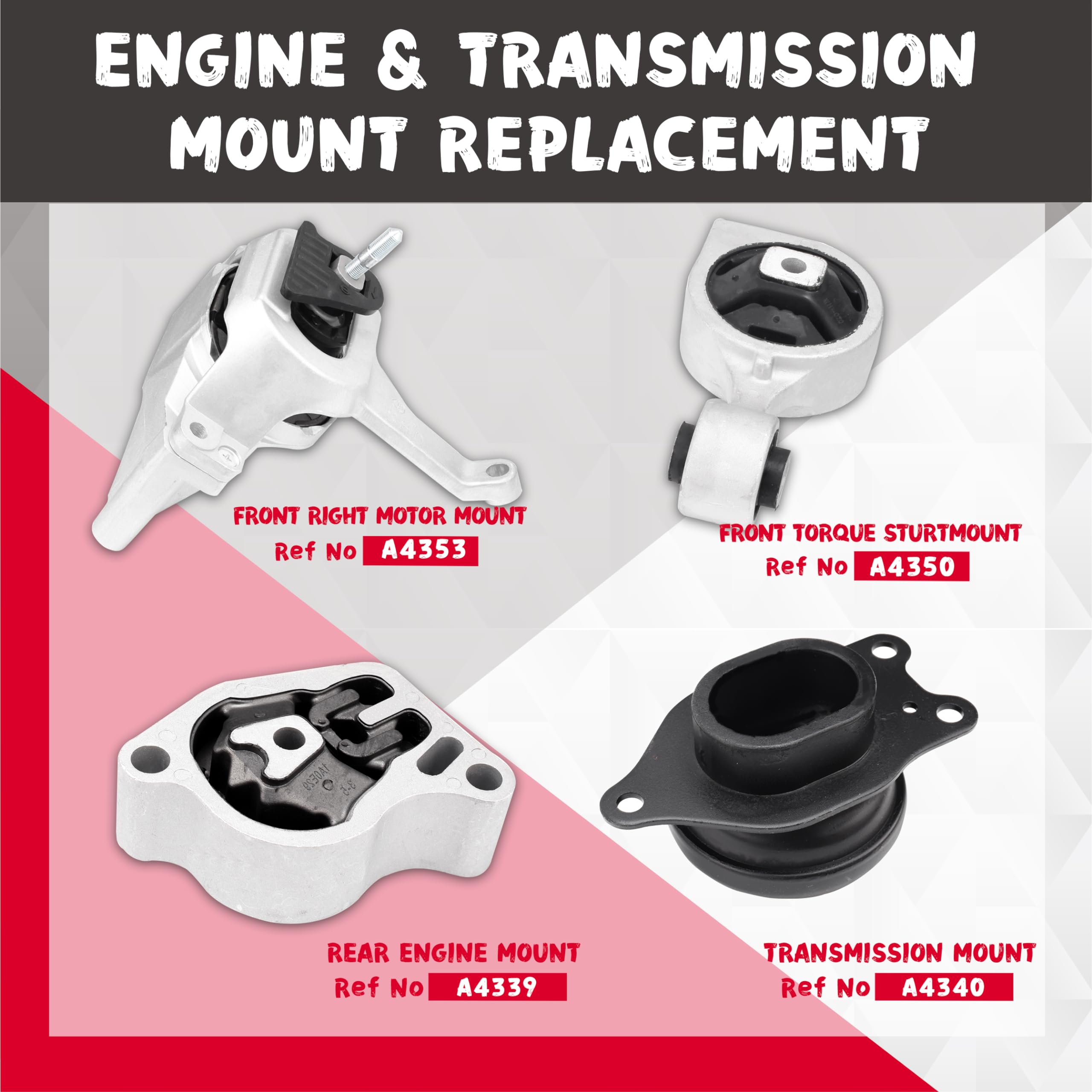 QRYIPPDM front-right engine mount close-up reduces vibrations during acceleration