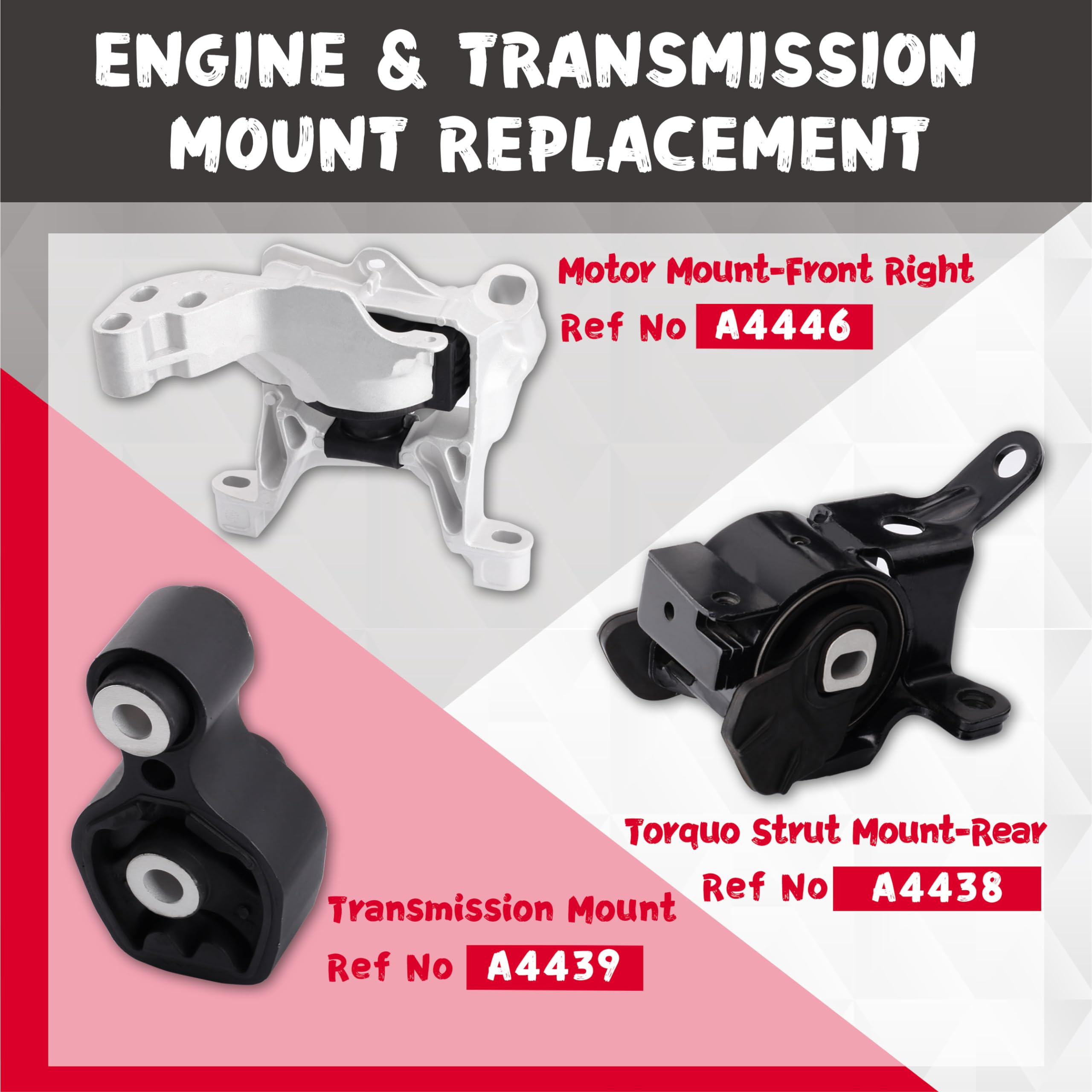 QRYIPPDM transmission mount A4438 improves gear engagement and steadiness