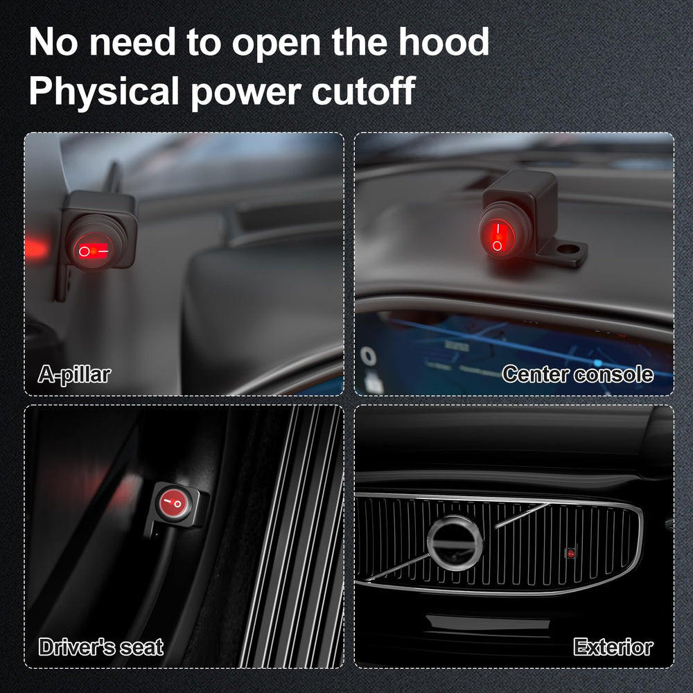 QTEATAK 9.84 ft cable enables flexible routing to the switch inside the vehicle.