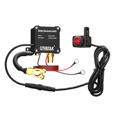 QTEATAK battery disconnect switch with illuminated round rocker for quick in-car power control.