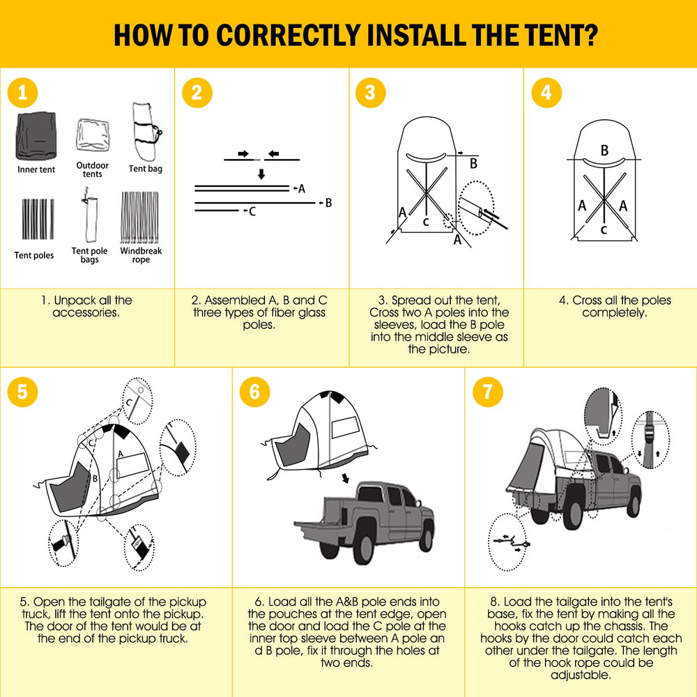 Qualencey pickup tent privacy flaps offer optional seclusion